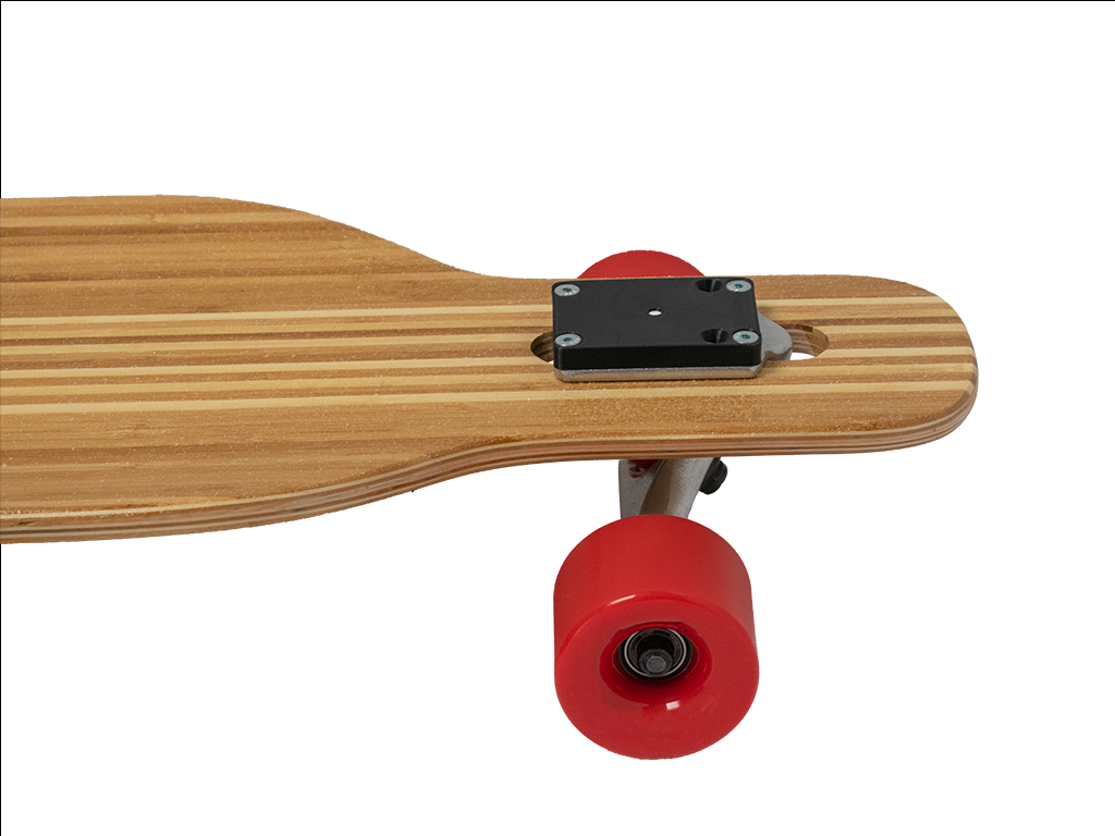 Air-Tag holder that mounts on to a skateboard to keep track of it.