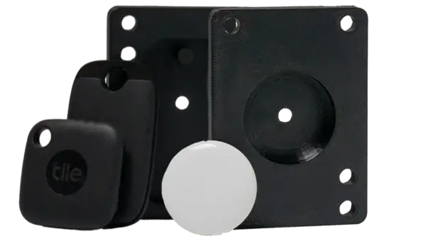 Air-Tag holder that mounts on to a skateboard to keep track of it.